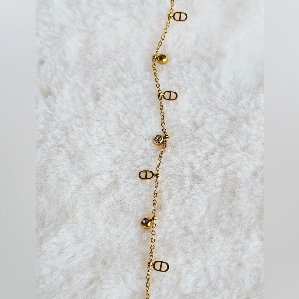 Gold Chain Bracelet with Charms
